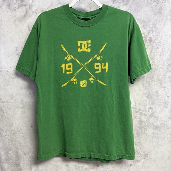 DC Other - Vintage DC Skate T Shirt Mens Large Green Short Sleeve Y2K Skateboard